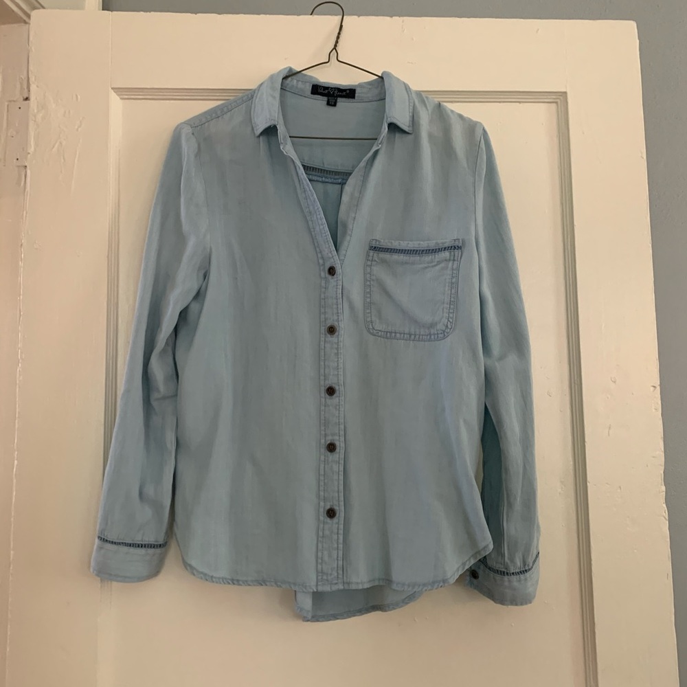 Never Worn Velvet Heart Chambray Button Down